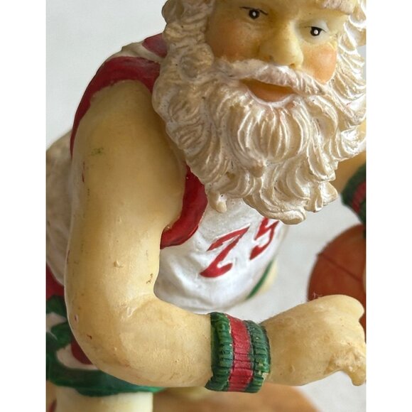 Santa Claus Playing Basketball Sports Holiday Ceramic Figurine 5" Tall (READ) - Picture 6 of 13